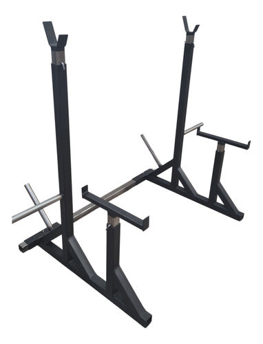 Rack Soporte Sentadillas Gym Con Porta Discos Reforzado 0