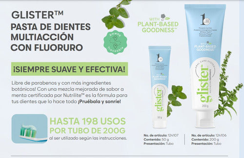 Pasta De Dientes Glister 50g Amway Plant Based Viaje 1