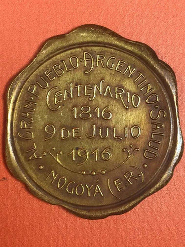 Medalla Centenario 1816-1916 Nogoya E.rios. Grab Gottuz# 508 1