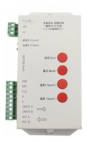 Controladora T1000s Tiras Pixel 128mb Ws2812b Lpd8806 6803 0