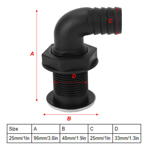 Encaixe De Casco De 1 Polegada, Nylon De 25 Mm, Resistência 6