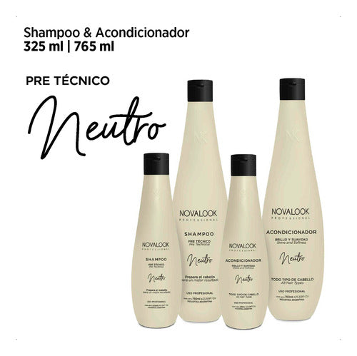 Novalook Kit Neutro Shampoo + Acondicionador Pre Técnico 1