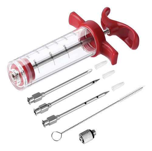 HERMES SHOP Portable Meat Injector Kit with 3 Needles and 1 Brush 0