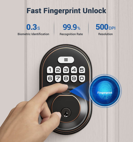 Veise Electronic Fingerprint Door Lock with 20 Fingerprints 1