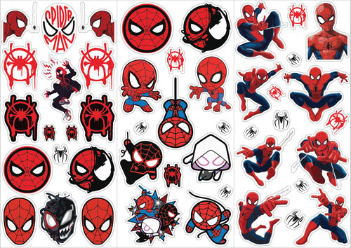 Spiderman + Ladybug | Stickers X6 Planchas Vinilo Resistente 1