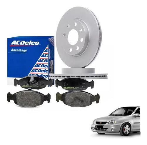 CLAPP ACDELCO Disc Brake and Pads Set for Chevrolet Corsa Fun 0