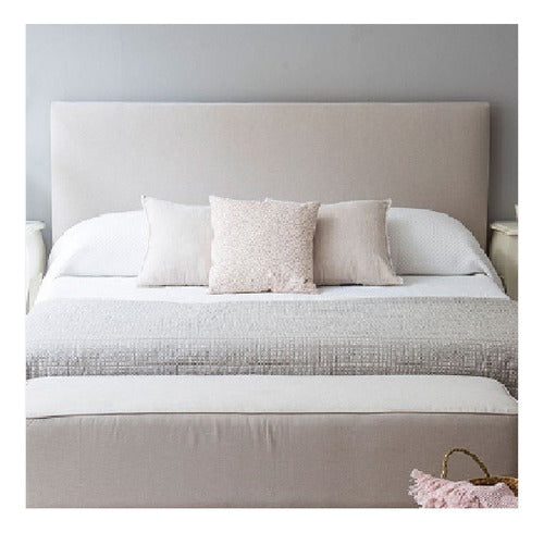 Upholstered Plain Corduroy Double Bed Headboard 140 cm 1