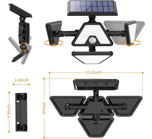 Baxia Technology Luces Solares Para Exteriores, 4 Cabezales 1