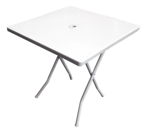 Square Steel Table with 75cm Plastic Top 0