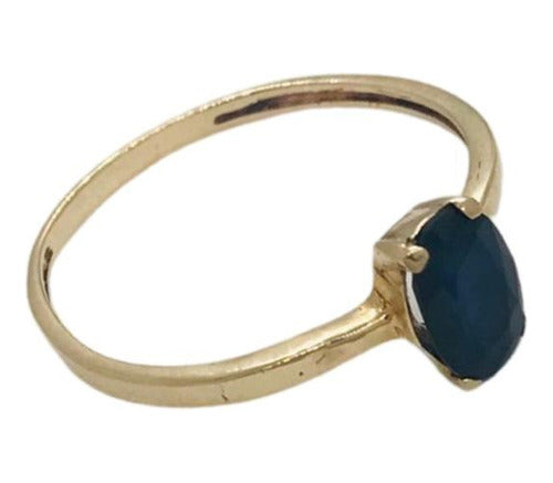 Crisol 9k Gold Solitaire Ring with Blue Sapphire 2