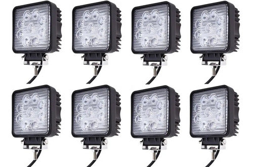 POWER MONKEYS 8 Square LED Beacons 27W for Auto, Moto, 4x4, UTV, Quad 0