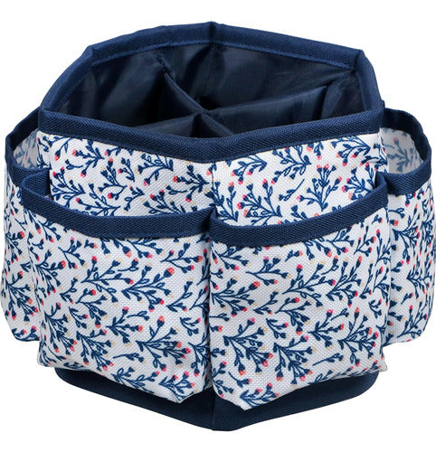 Organizador De Costura Spinner De Escritorio Navy Floral 5