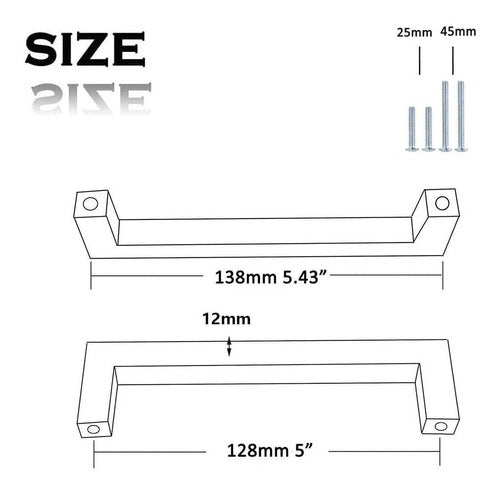 Brass Pulls 128 Mm Pack 12 3