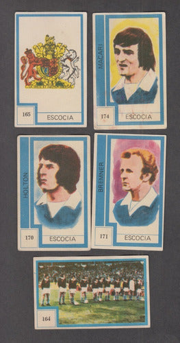 Mundial Futbol 1974 Escocia Lote 5 Tarjetas Unicas Uruguay 0