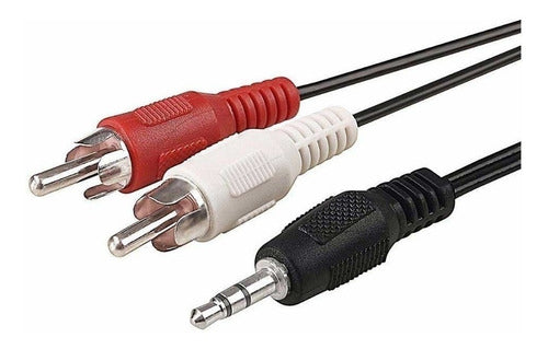 Megalite Audio Mini Plug 3.5 Stereo to 2 RCA 1.8 Mts Aux Cable 0