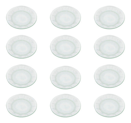 Tramontina Glass Dessert Plate Roma Transparent X12 Durax 0