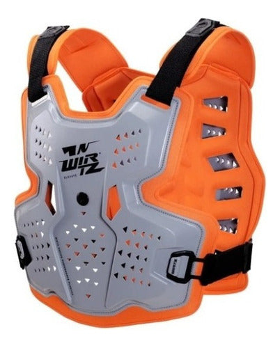 Pechera Motocross Elevate Gris Interior Naranja Wirtz 0