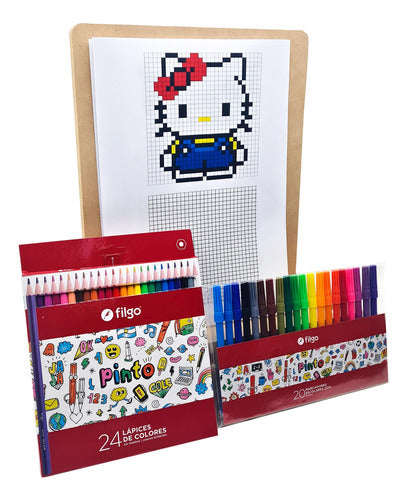 Pixelart Kitty Kit Set Art for Kids 0