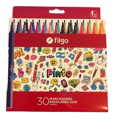 Filgo School Markers X 30 Colors In Box - Rosario 2