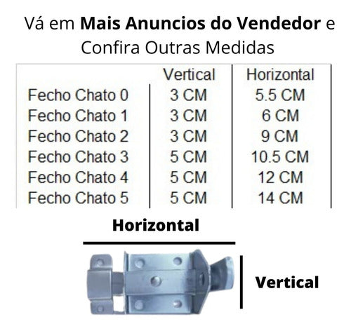 Kit 3 Fecho Trinco Chato Mill P/ Cadeado N°5 ( 14 Cm) 4