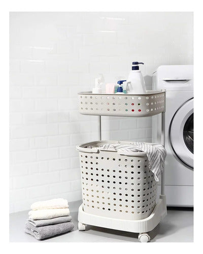 CS Rolling Organizer Rack with 2 Shelves and Baskets 1