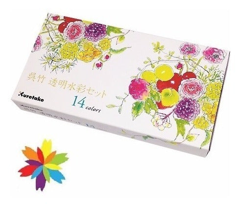 Caja Acuarelas Kuretake Zig X 14 P + Waterbrush Barrio Norte 1