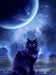 Kaliosy 5D Diamond Painting Cat Moon Night 40x50cm 0