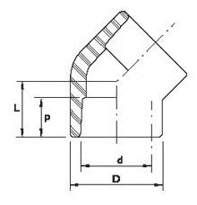 Acqua System Dema Normal Elbow 45° 63mm 1