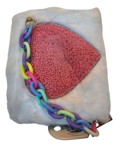 Las Lolas Plush Coin Purse with Pom-Pom and Zipper 6