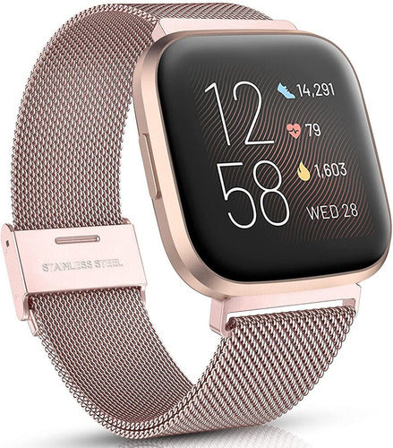 Maledan Stainless Steel Mesh Band for Fitbit Versa 2, Versa, Versa Lite Se 0