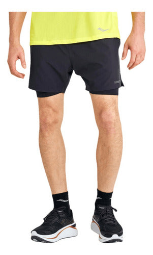 Saucony Short Hombre Outpace 2-in-1 Black 0