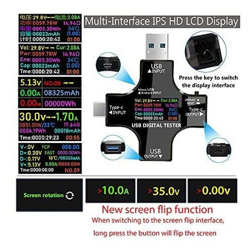 KJ-KayJI Tester USB C Digital Voltage Current Meter 2