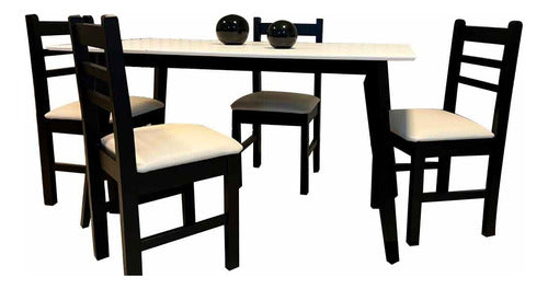 Innova Ibiza Dining Table 140 X 80 Cm White and Tobacco 1