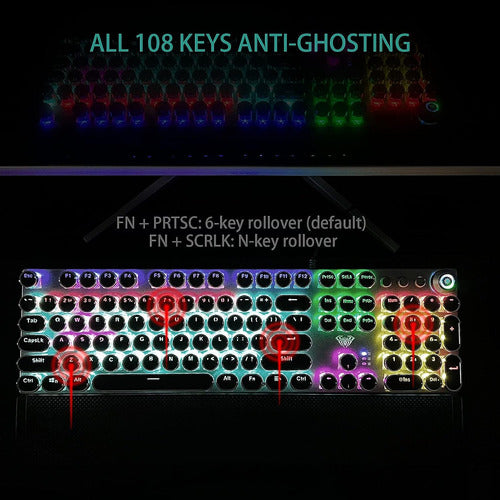 Teclado Mecánico De Juego Con Luces Led De Arcoíris 5