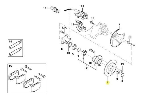 Ford Disco Freno Trasero Original para Focus One 1999/2008 1