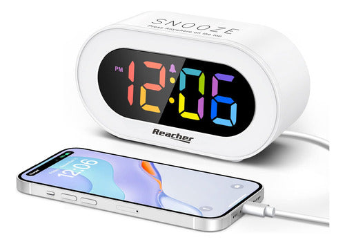 Reacher Reloj Despertador Para Nios Con Cargador Usb, Pantal 0