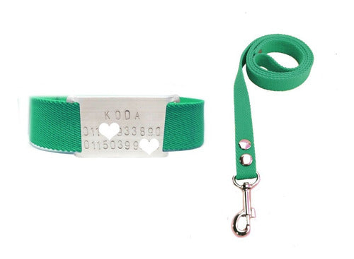 Set 15mm Collar + Leash + Slide-on ID Tag for Small Dogs 10