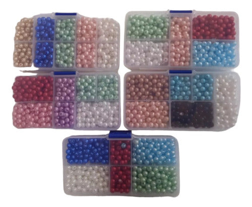 Perlas Para Enhebar 6mm, De Colores. Surtidas En Cajita 60gr 0