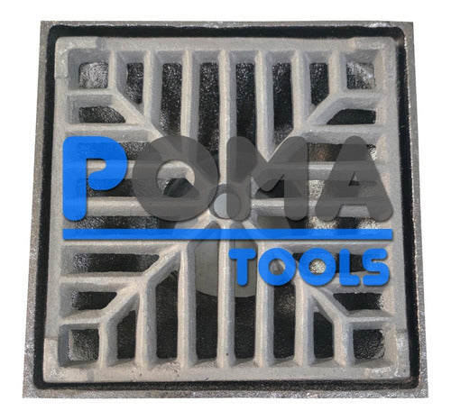 Pomatools Vertical Funnel Ø110mm Cast Iron Grate 20x20 Cm 2