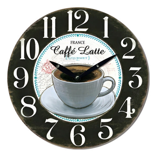 Rústico Hogar Reloj De Pared - Caffe Latte 0