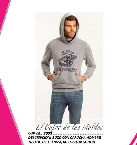 El Cofre De Los Moldes Digital Hoodie Pattern With Kangaroo Pockets Sizes 3XL To 7XL 0