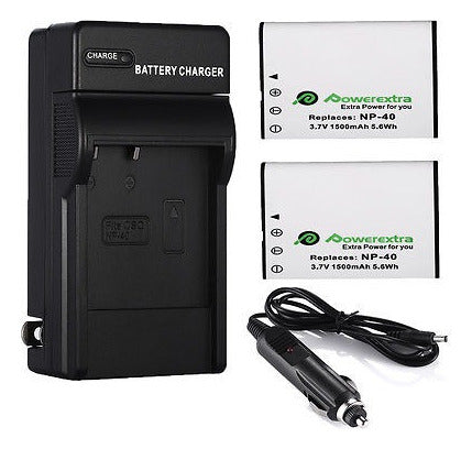 Casio 2x1500mAh NP-40 NP40 + Battery Charger for Casio Ex-Z10 1