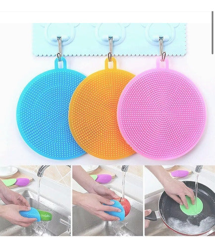 Esponja Silicona De Cocina Baño Ideal Ollas Teflon X2 1