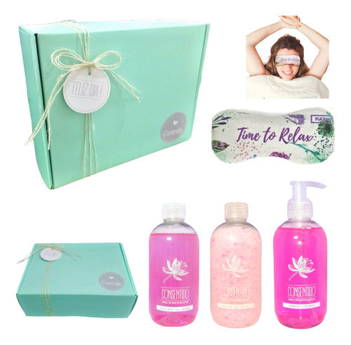 Relaxing Gift Box Set with Rose Aroma for a Happy Day - Set Kit Caja Regalo Box  Relax Rosas Aroma Zen N29 Feliz Día