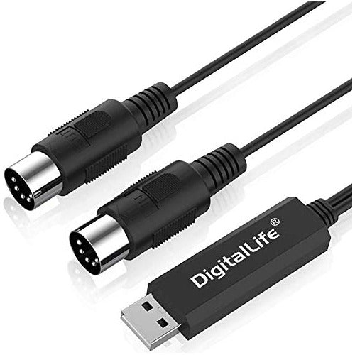 Digitallife USB MIDI Interface Cable - Converter Cable 0