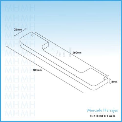 Mercado Herrajes Manija Barral C Aluminio Negro 160 Mm Mueble Cajón Puerta 1