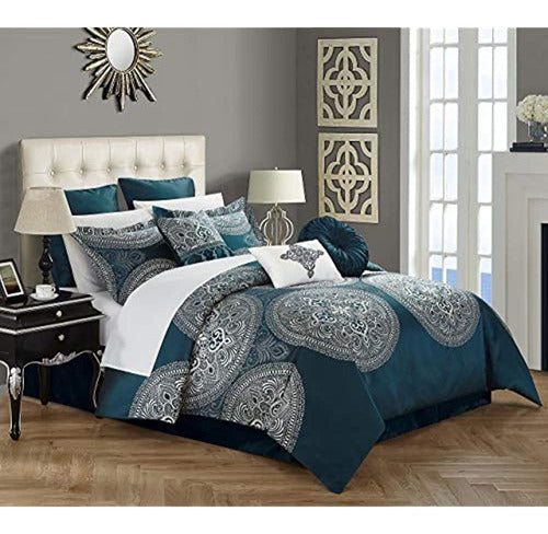 Chic Home Casa Elegante Huerto Juego De Cama De Jacquard De Seda Sintética 1