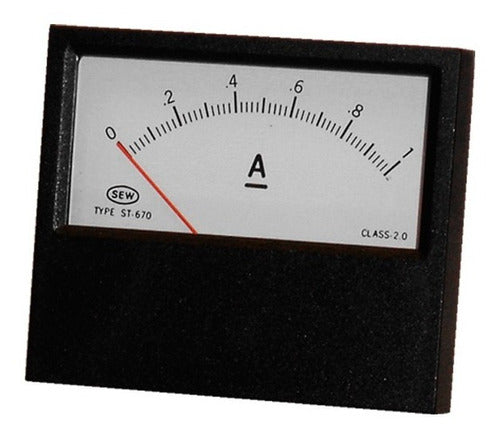 SEW Analog Ammeter 1 Adc Panel 73x63mm 0