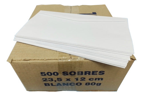 Center Sobres Oficio Ingles 23.5x12 White 80 Gr Box of 500 Units 0