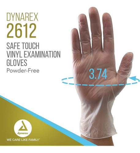 Dynarex Disposable Vinyl Examination Gloves Safe-Touch 1